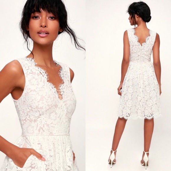 LULUS Love Swept Lace Midi Skater Dress - Picture 13 of 13